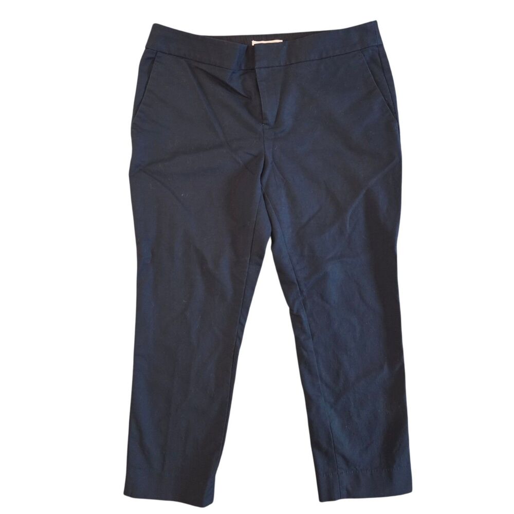 Banana Republic Hampton Fit Dark Navy Blue Stretch Ankle Cropped Pants Size 12